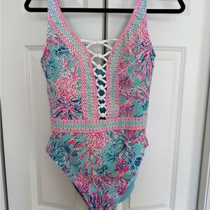 Lilly Pulitzer Caseylee Lattice One-Piece Swimsuit